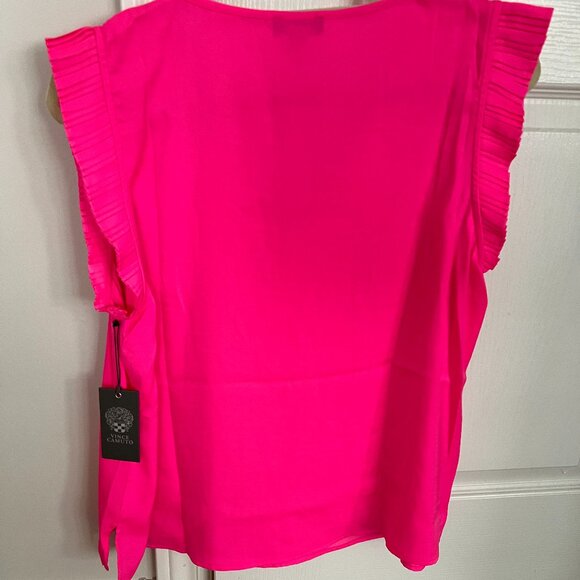 Vince Camuto V-Neck Pleat-Sleeve Blouse NWT - Picture 2 of 6